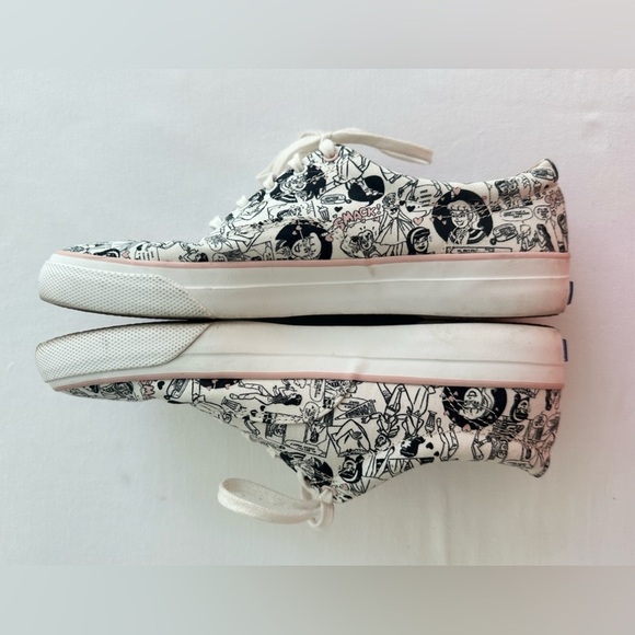 Keds *Rare* Betty & Veronica Themed Tennis Shoes - Black & White w/Pink Size 8.5 - Picture 7 of 10